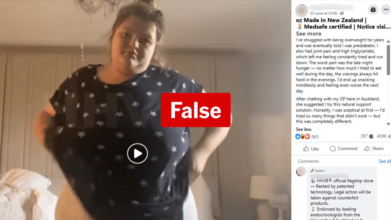 False Facebook post about NZ weightloss patches