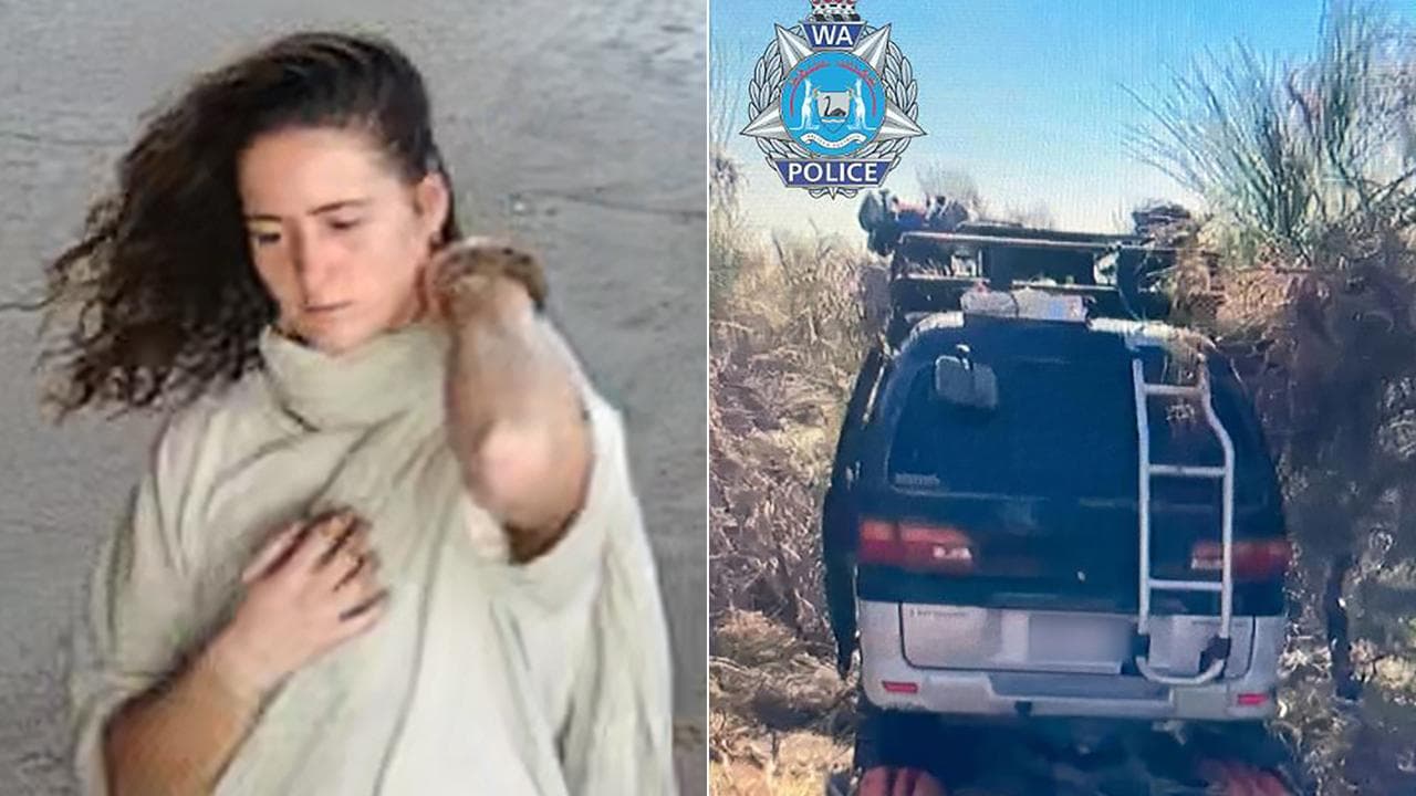 German backpacker Carolina Wilga and her Mitsubishi van