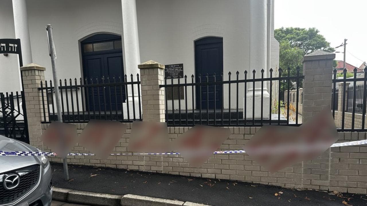Swastikas spray painted across a synagogue's wall (file image)