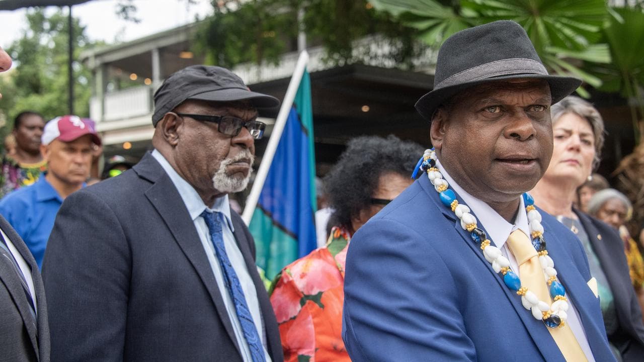 Uncle Paul Kabai and Uncle Pabai Pabai outside court