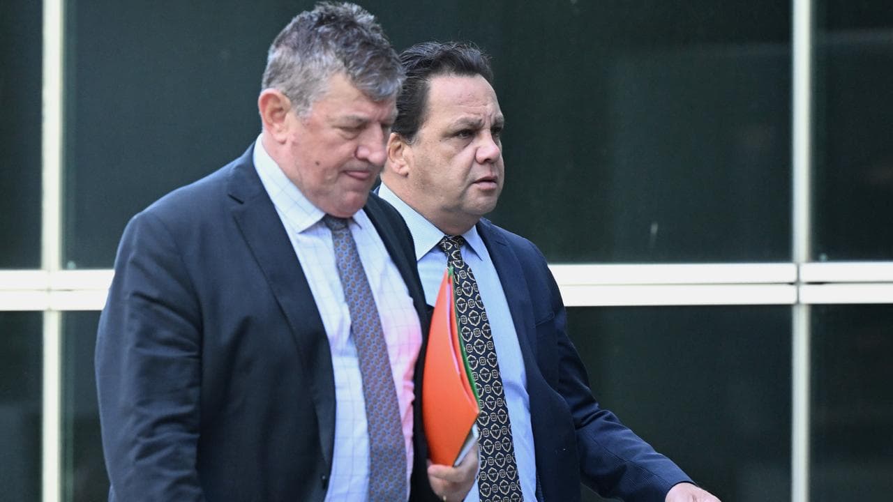 Steve Renouf arriving at court