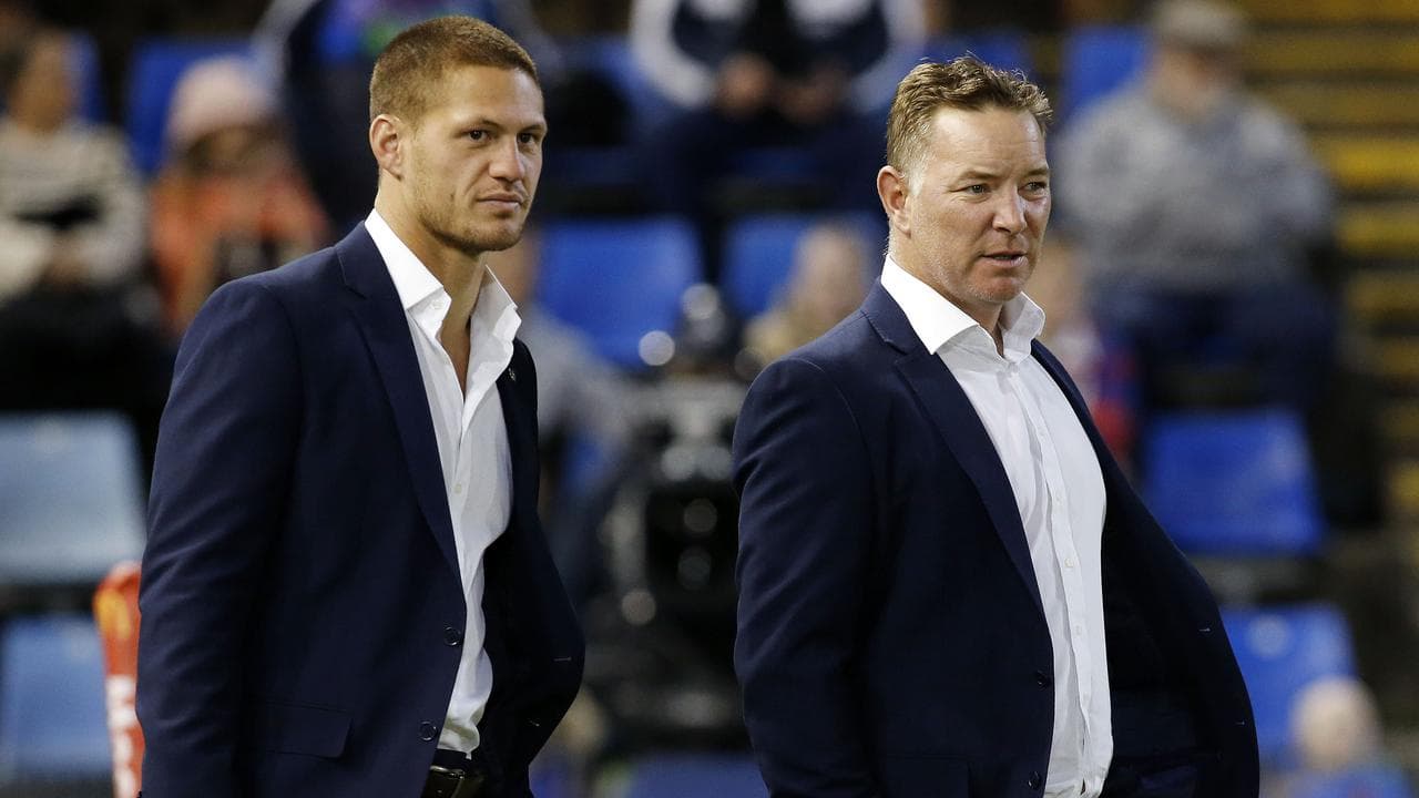 (L-R) Kaylan Ponga and Adam O’Brien.