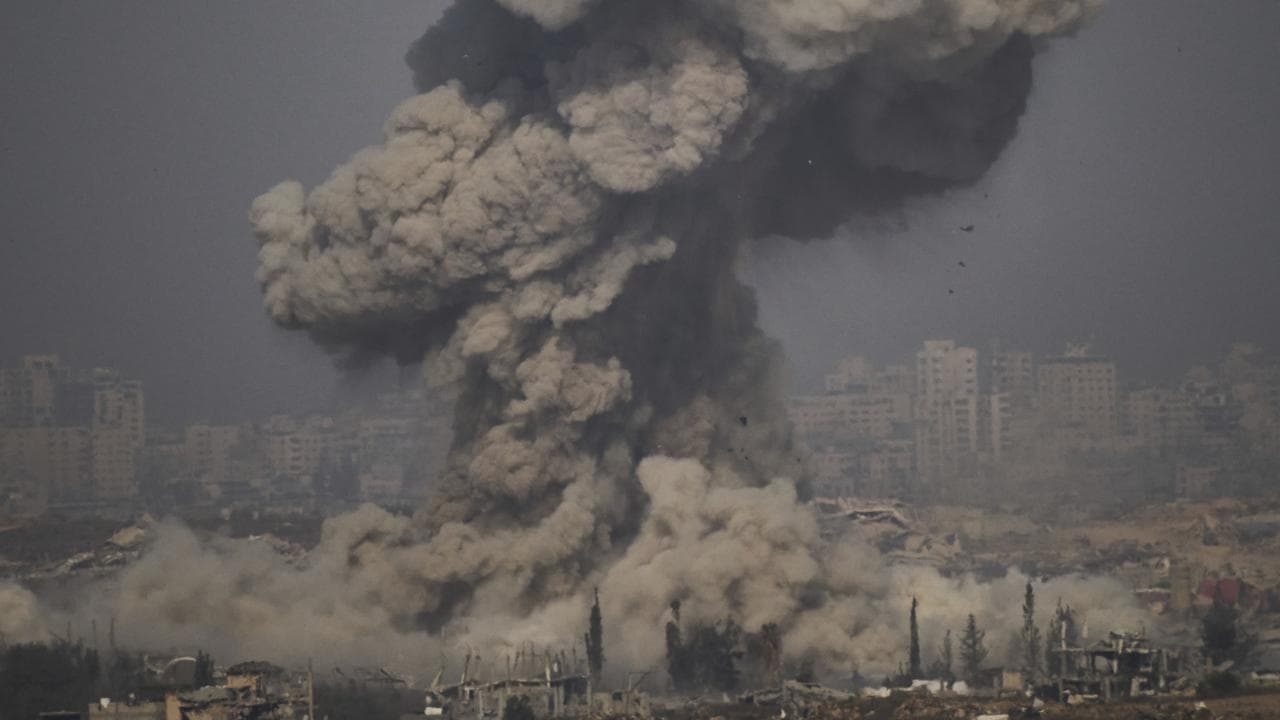 Smoke following an Israeli army bombardment in the northern Gaza Strip