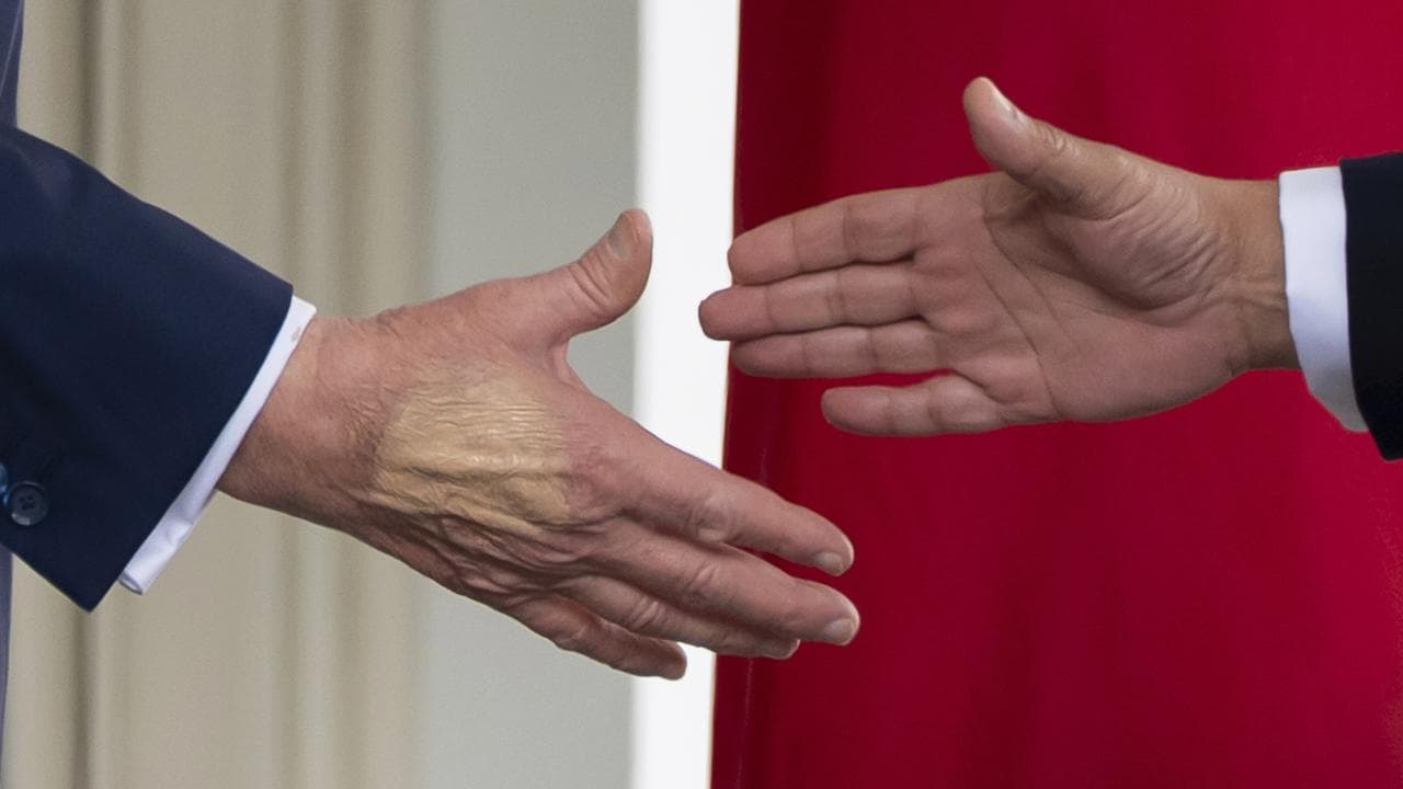 Donald Trump's handshake with Salman bin Hamad Al Khalifa