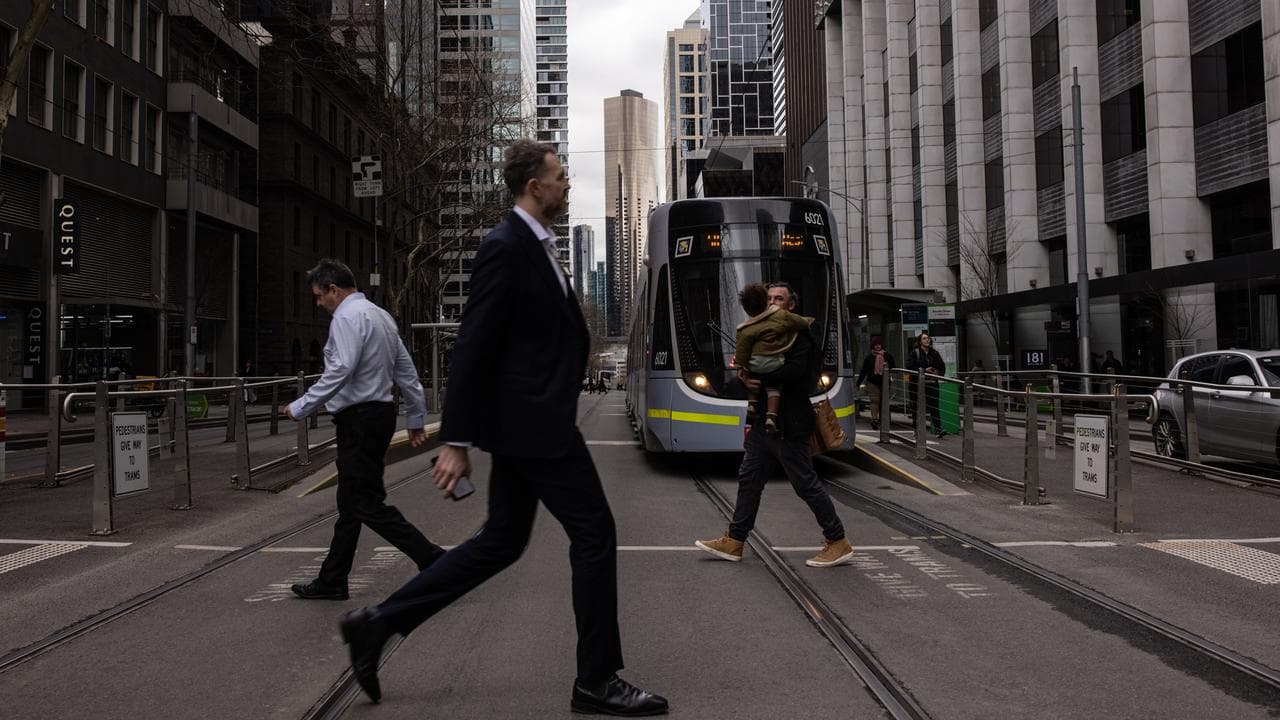 People crossing street in Melbourne