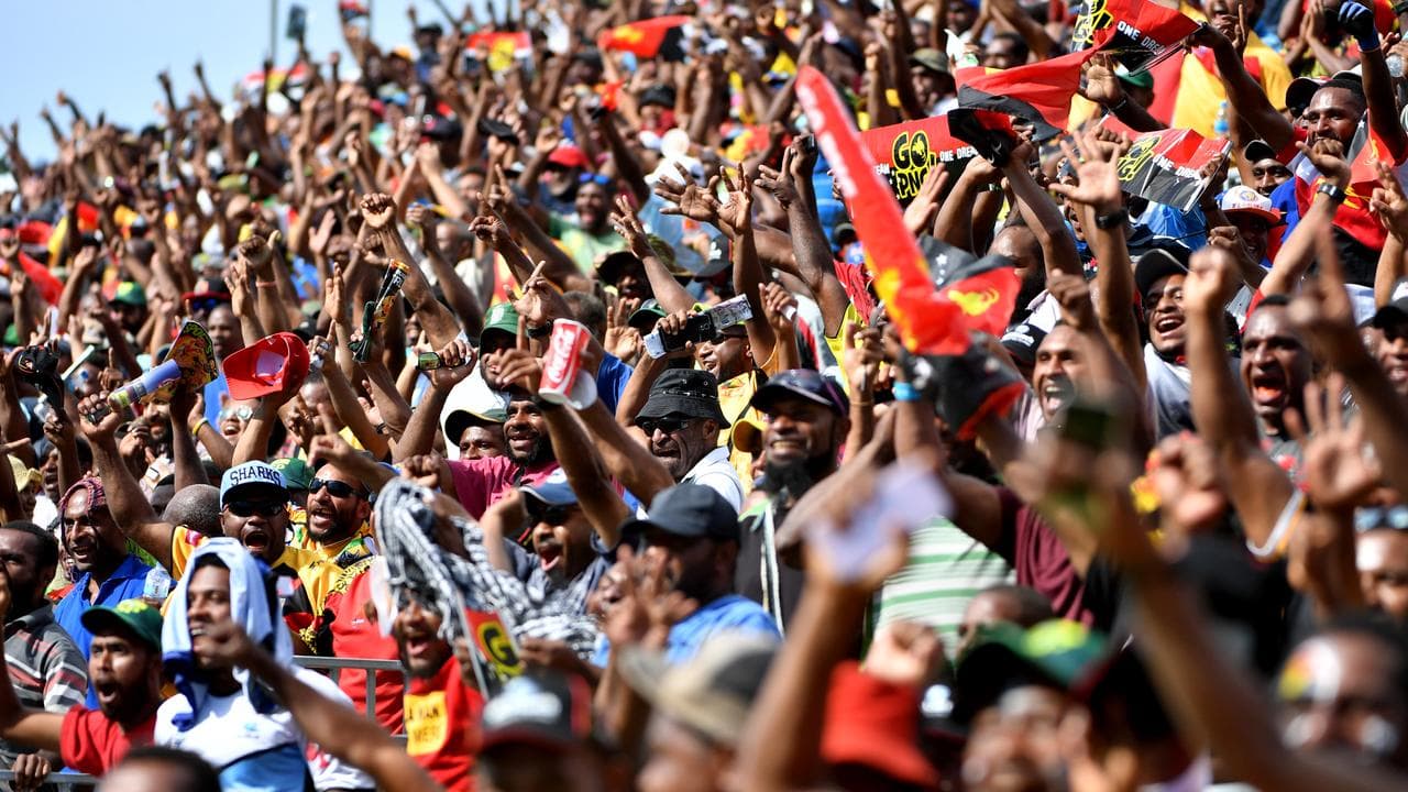 Papua New Guinea supporters at the Rugby League World Cup
