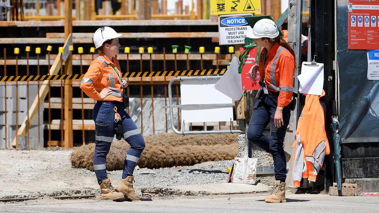 Construction workers in Sydney (file)