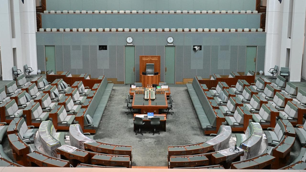 The House of Representatives is seen of Parliament House in Canberra