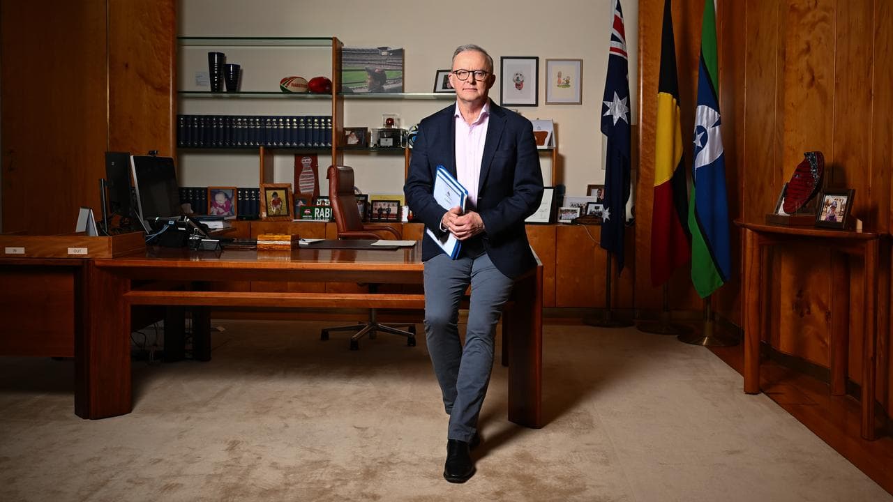 A portrait of Anthony Albanese in his office at Parliament House