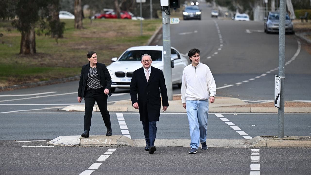 Prime Minister Anthony Albanese and his son Nathan
