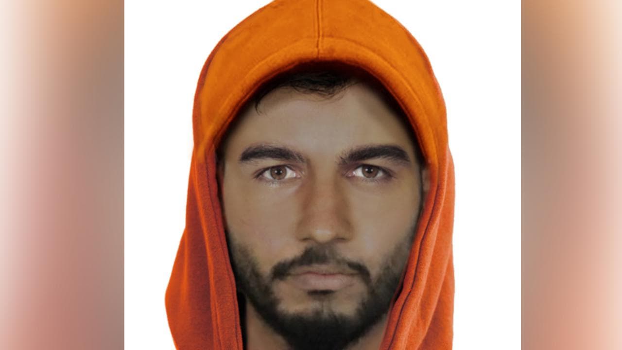 a digital composite image of a man police would like to speak to