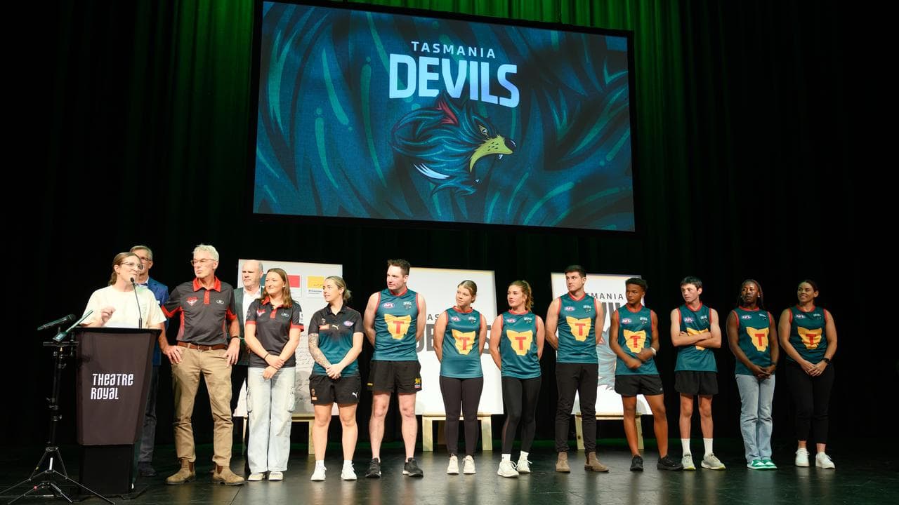 Players unveil Tasmania Devils guernsey
