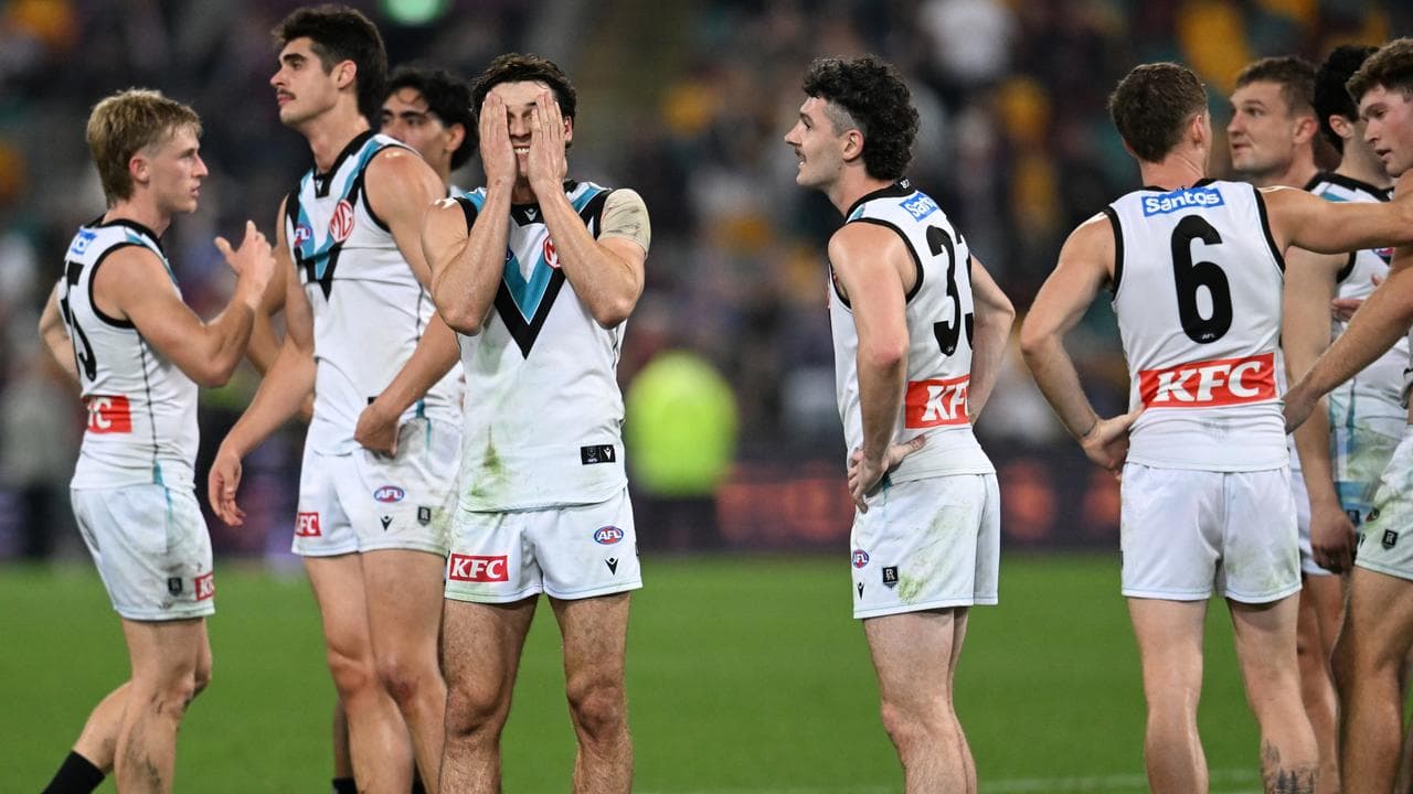 Disappointed Port Adelaide players.