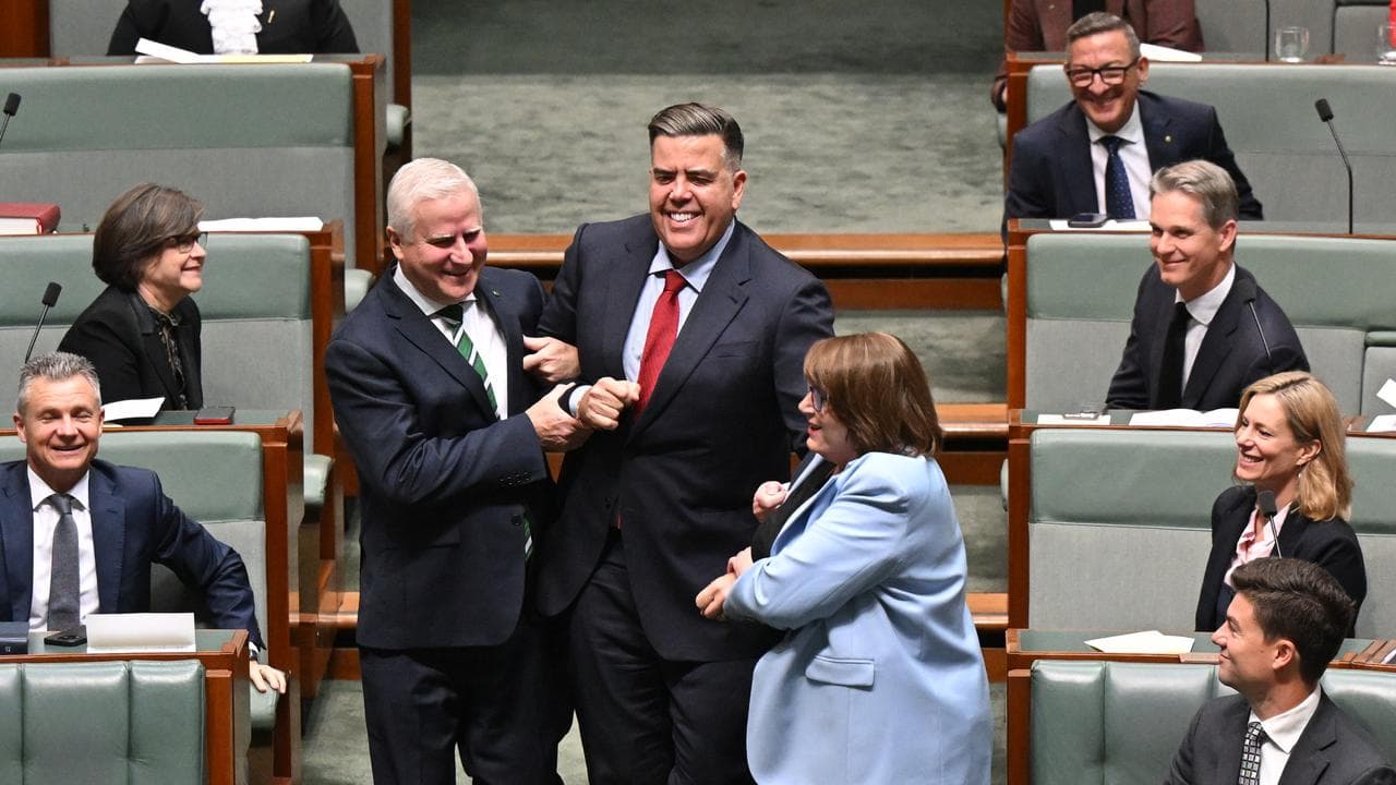 Reelected Speaker of the House Milton Dick dragged to speaker’s chair