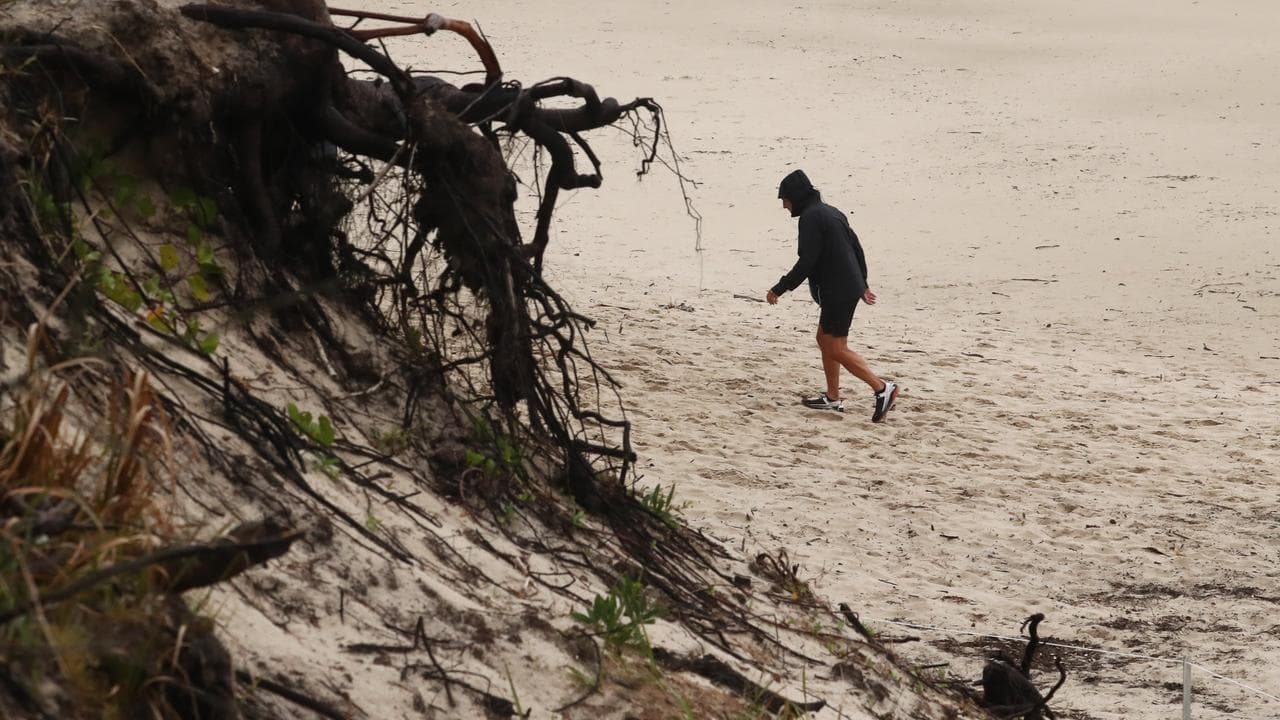 Scenes of coastal erosion at  Byron Bay NSW