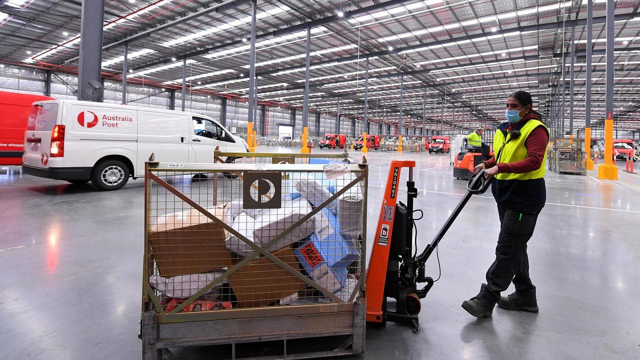 Australia Post parcel worker