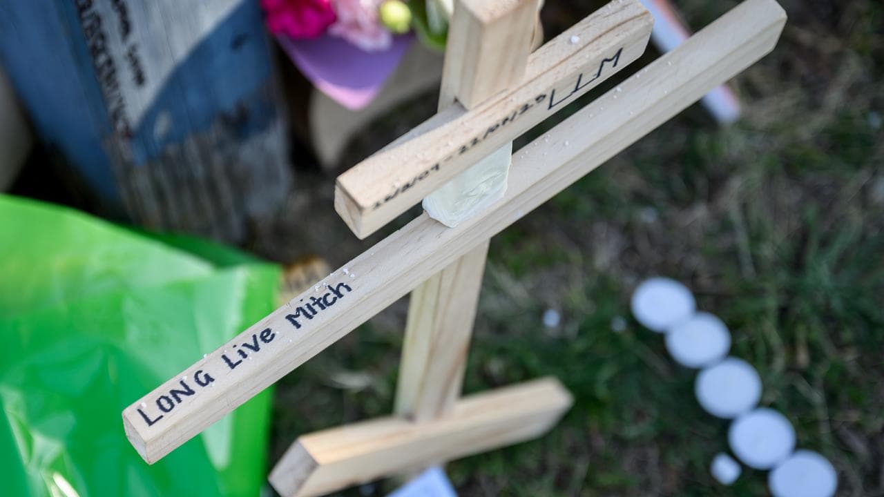 Tributes near the scene of a fatal jet ski accident in Sydney