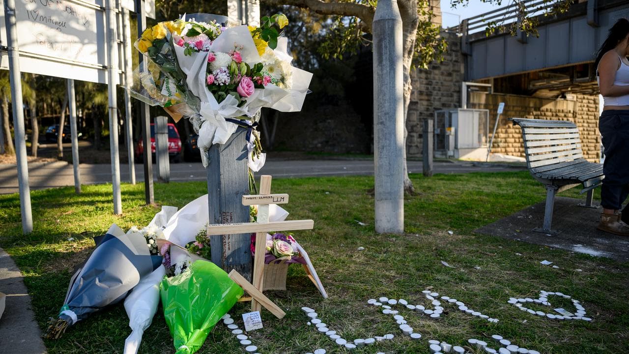 Tributes near the scene of a fatal jet ski accident in Sydney