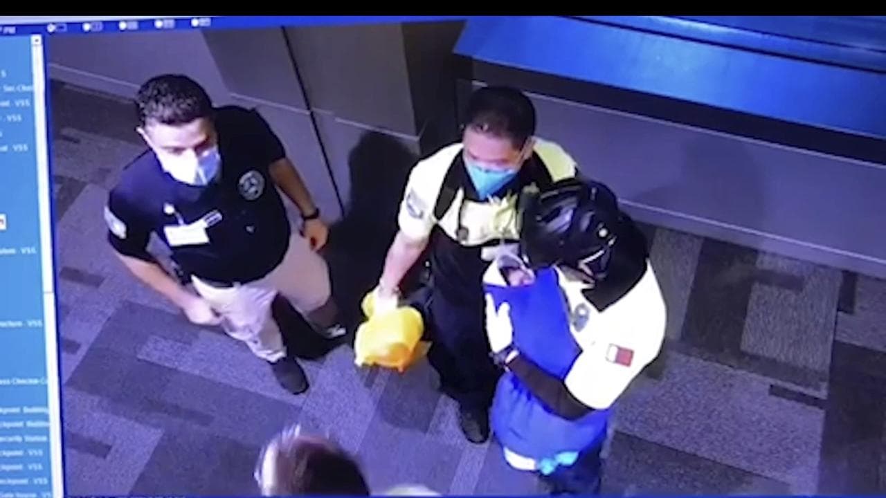 CCTV footage of abandoned baby with officials at Doha airport (file)