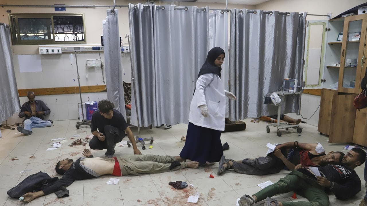 Palestinians injured at a food distribution centre