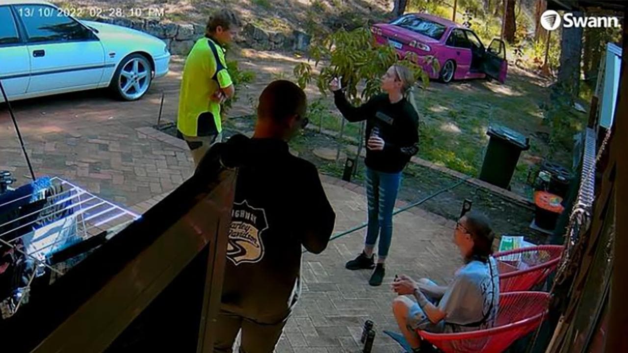 Mitchell Forth, in fluoro top, with his co-accused (file)