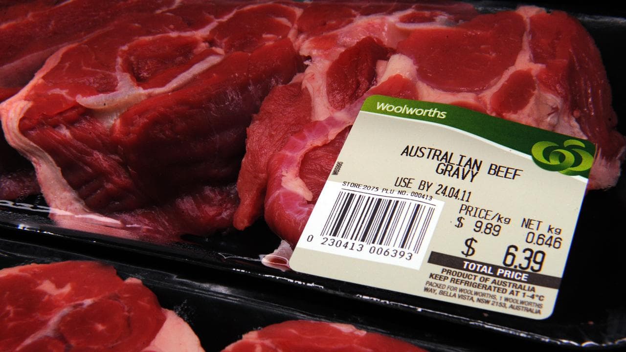 Beef pack in Woolworths supermarket