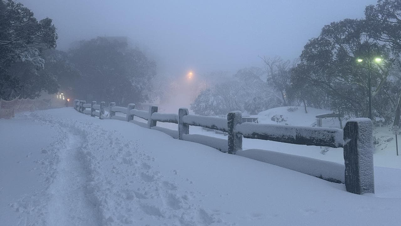 Fresh fall of snow at Victoria's Mt Buller