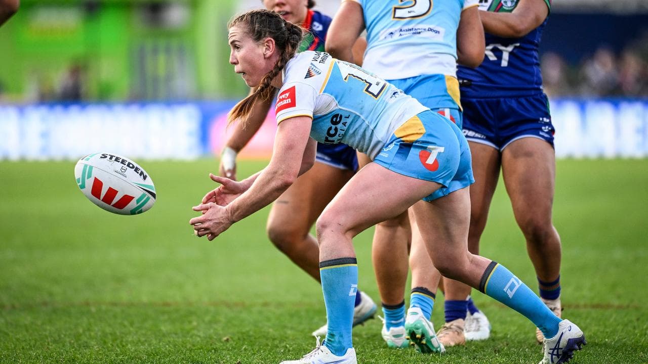 Titans captain Georgia Hale throws out a pass.