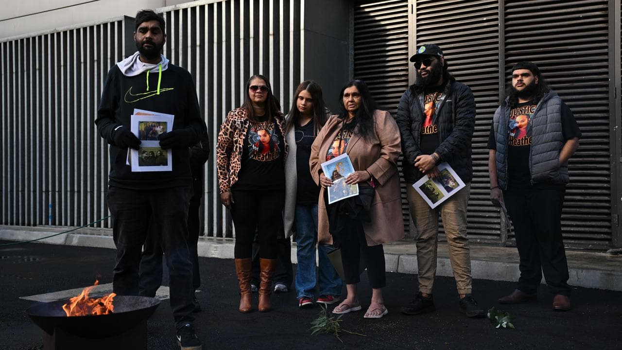 Supporters of Heather Calgaret attend a smoking ceremony
