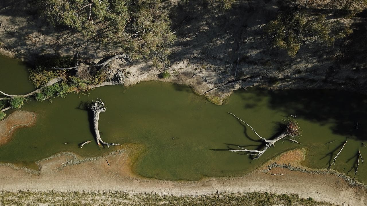 Diminishing water levels on the Darling River 