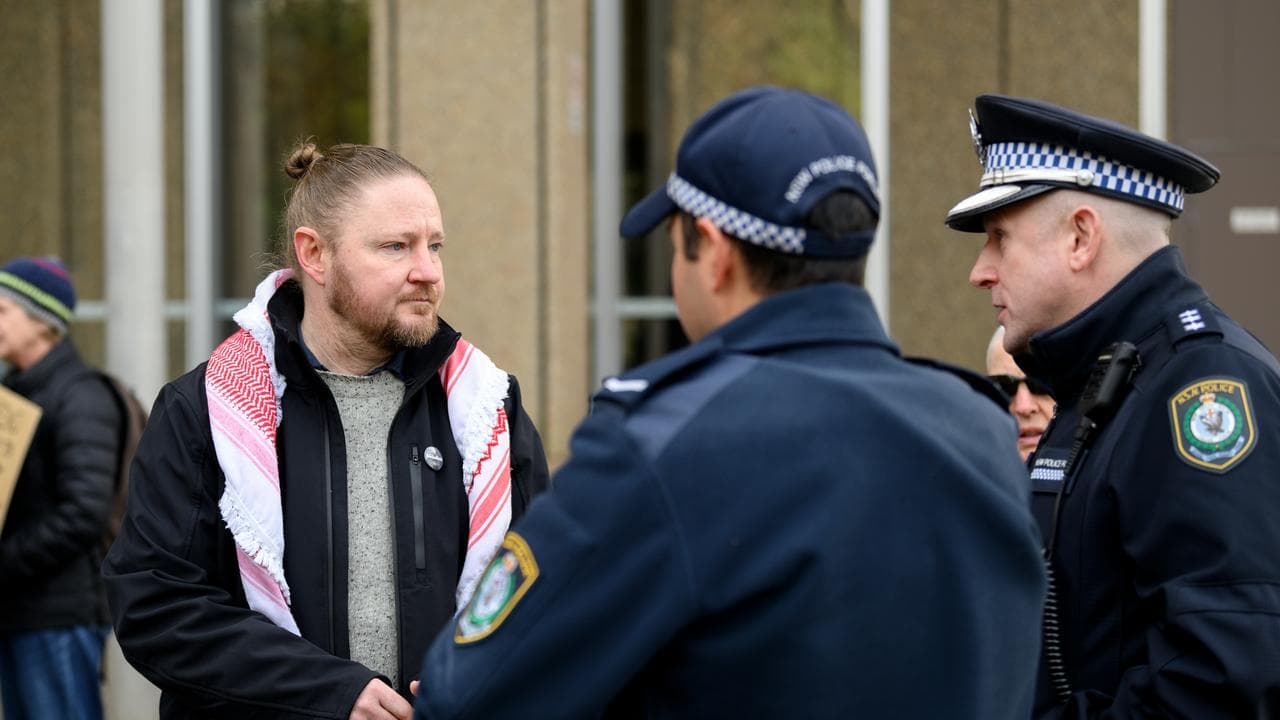 Josh Lees speaks to police