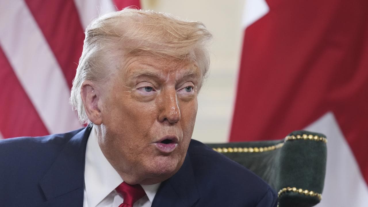 US President Donald Trump speaks to reporters in Scotland