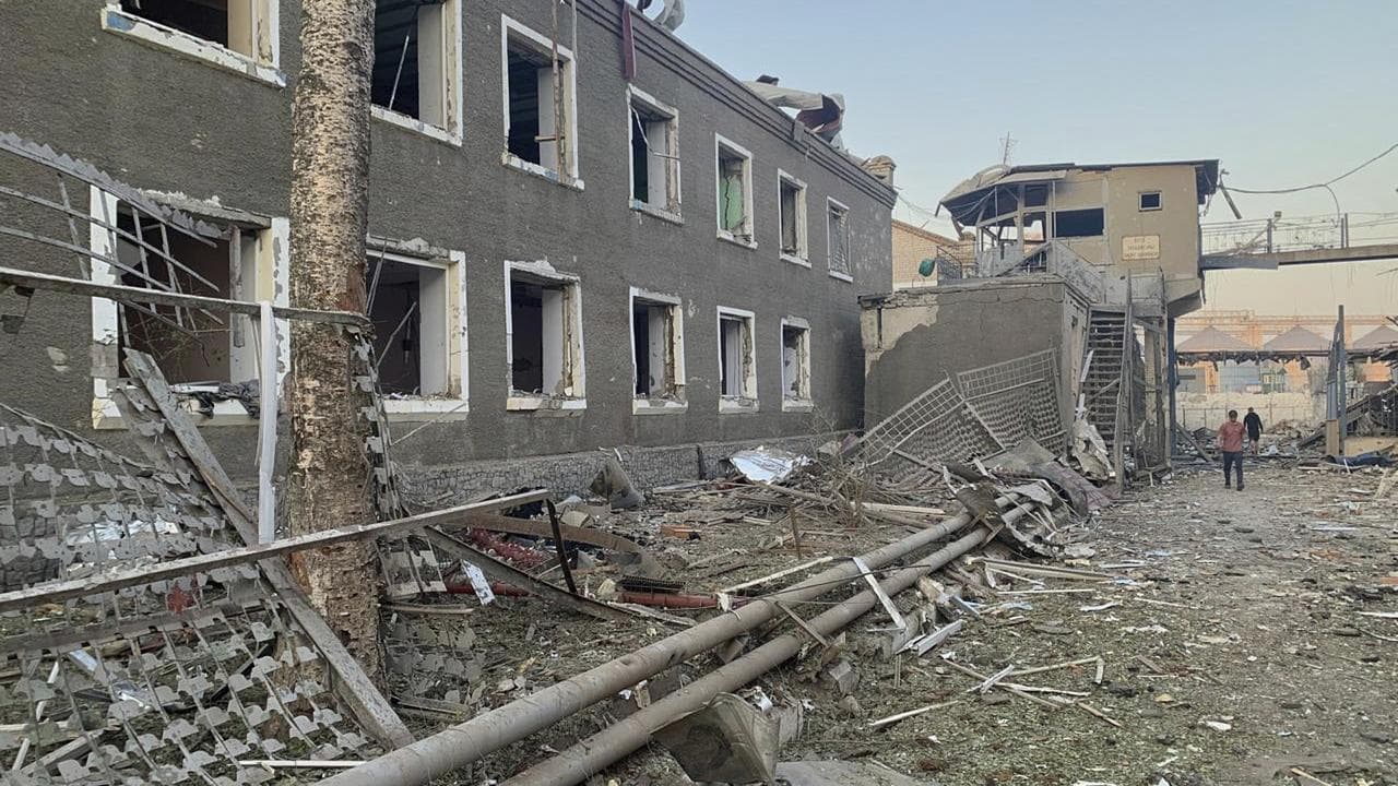 Damaged prison in Bilenke, in Ukraine's Zaporizhzhia region