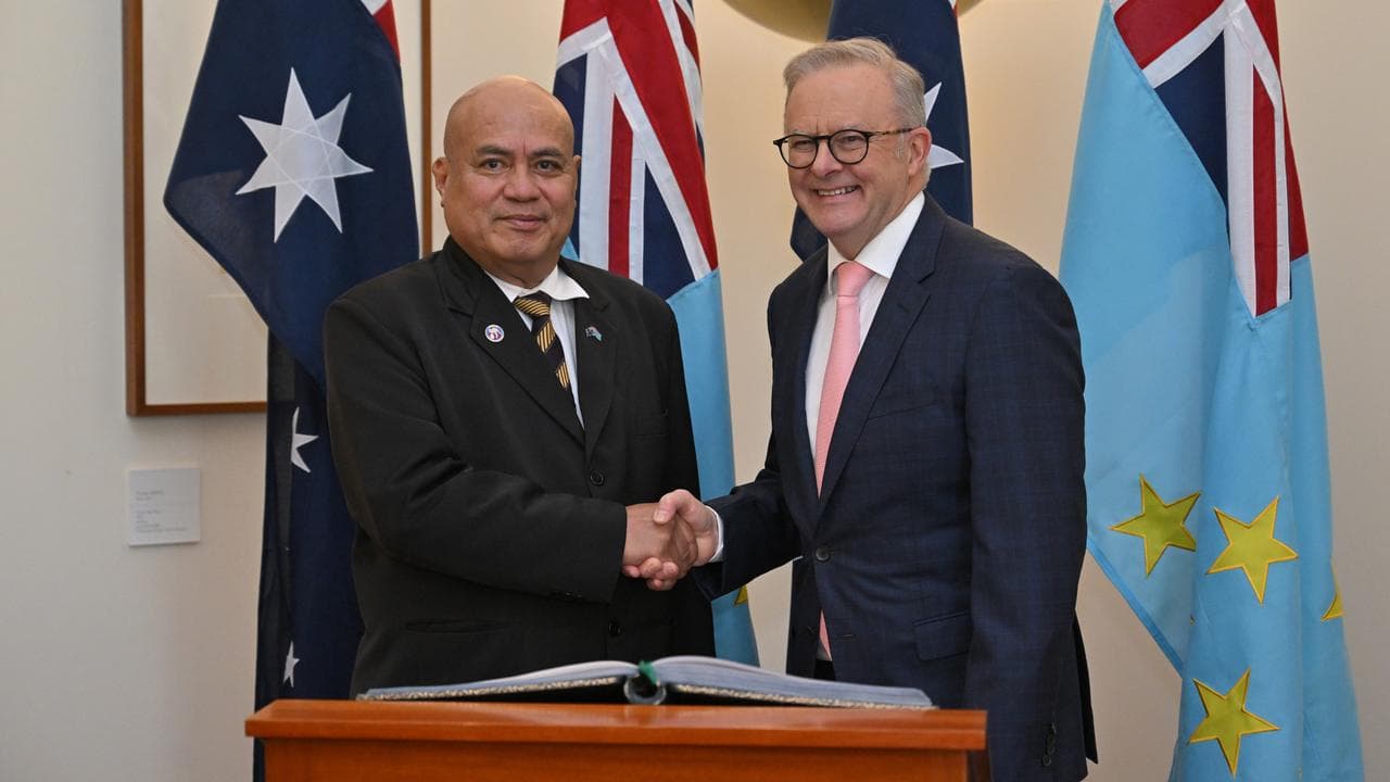 Feleti Teo and Anthony Albanese