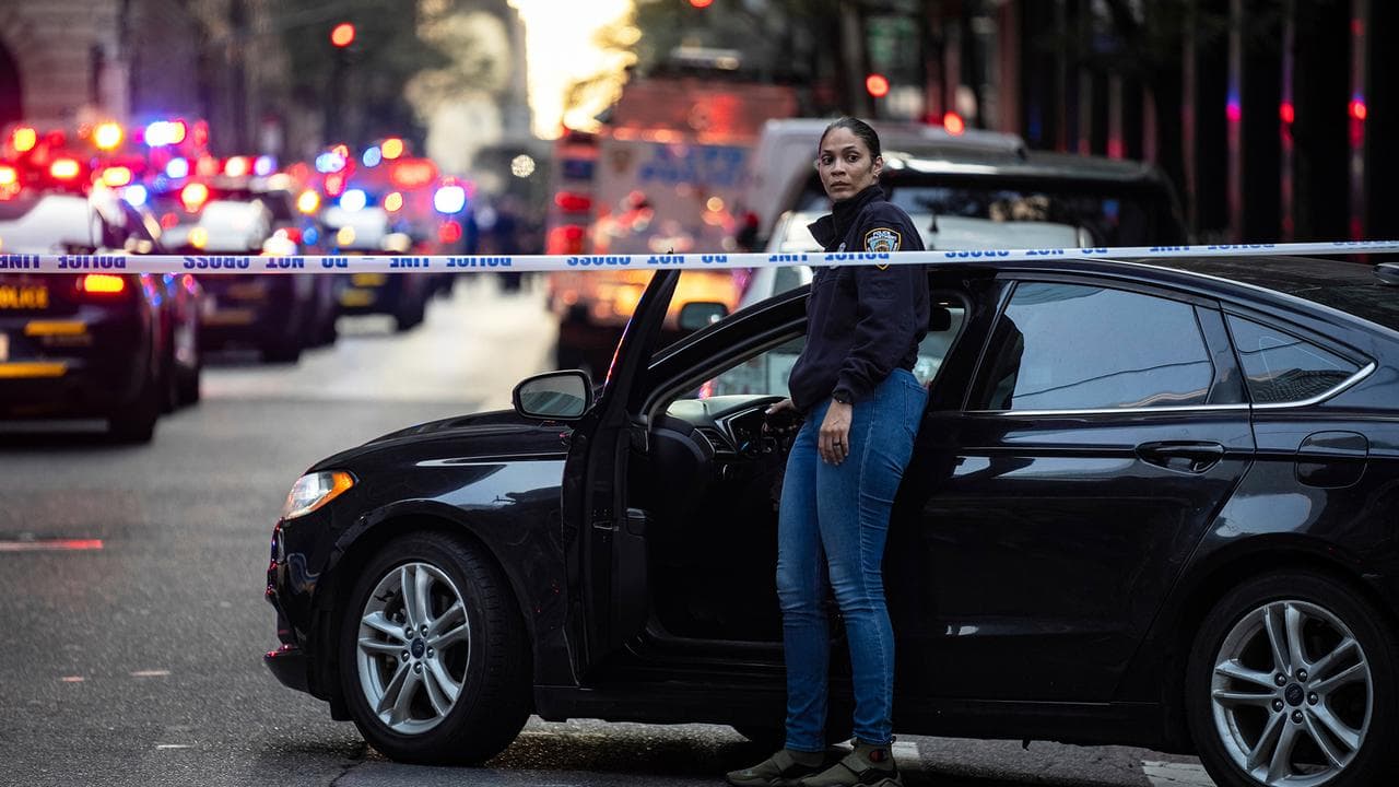 A New York police investigator responds to a mass shooting