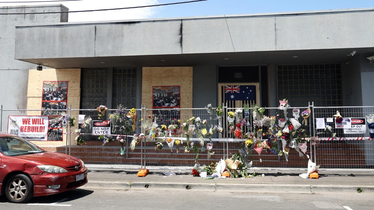 the Adass Israel Synagogue after a firebombing in Melbourne