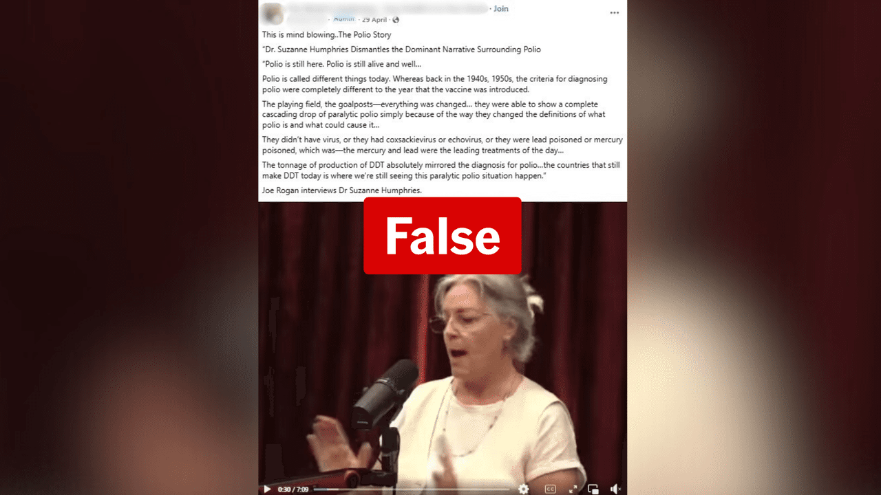 False Facebook post with Suzanne Humphries claim about polio