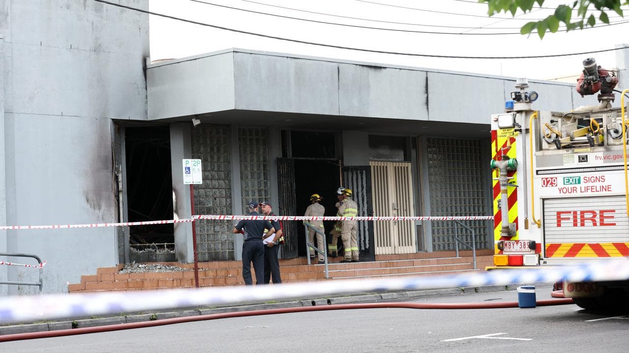 Fire crews at the scene of a fire at the Adass Israel Synagogue (file)