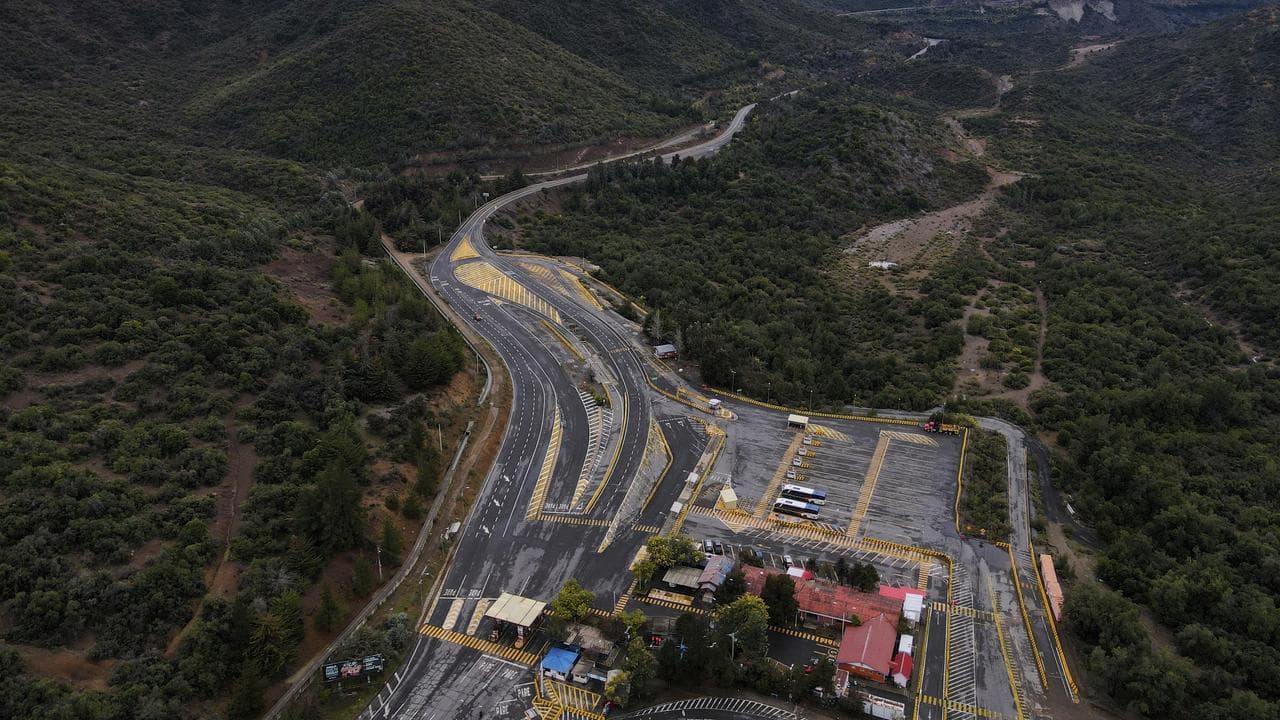 Aerial view of El Teniente copper mine