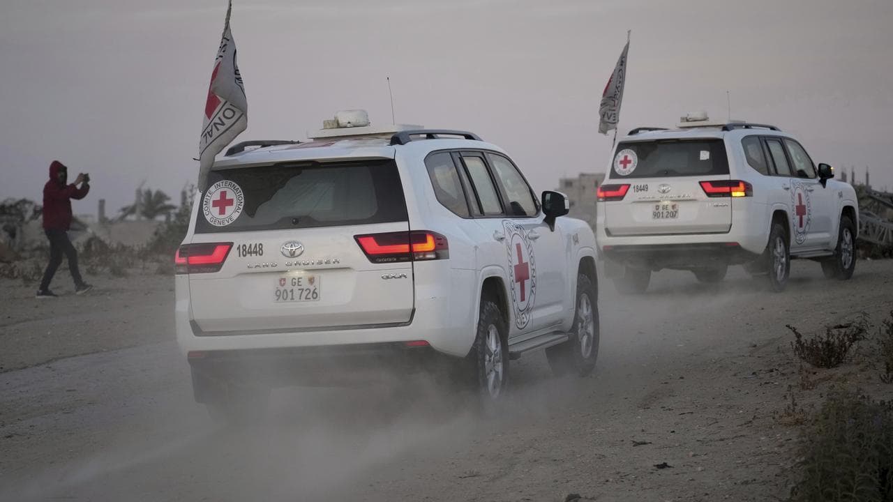 Red Cross vehicles 