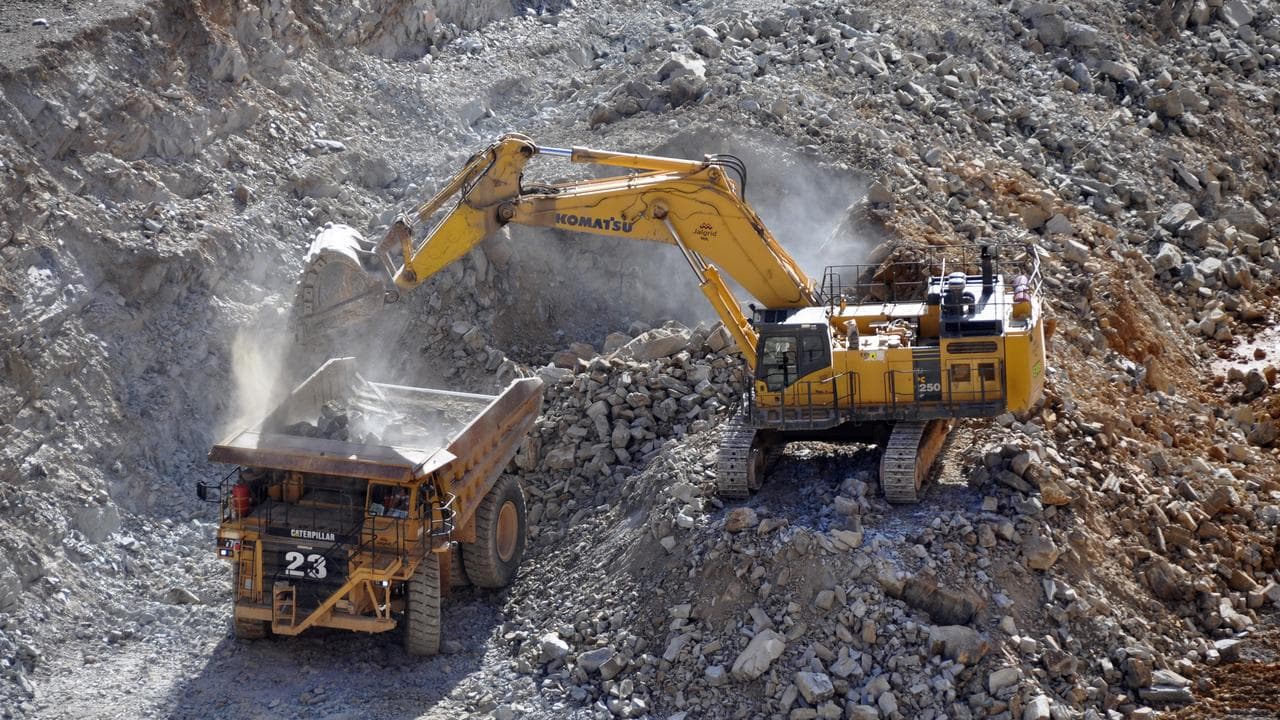 Excavation work at a mine