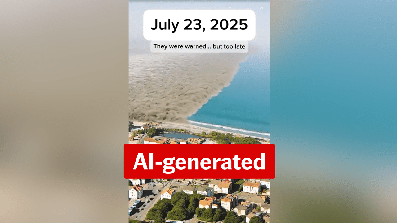 AI clip of massive wave running in the wrong direction