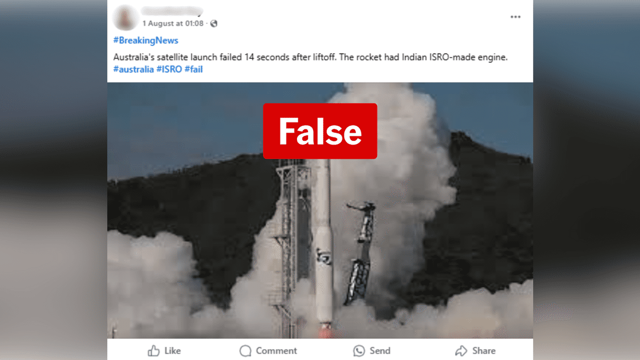 Facebook post claiming rocket Eris had Indian components