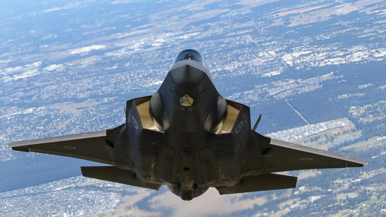 A Royal Australian Air Force F-35A Lightning II aircraft in the air