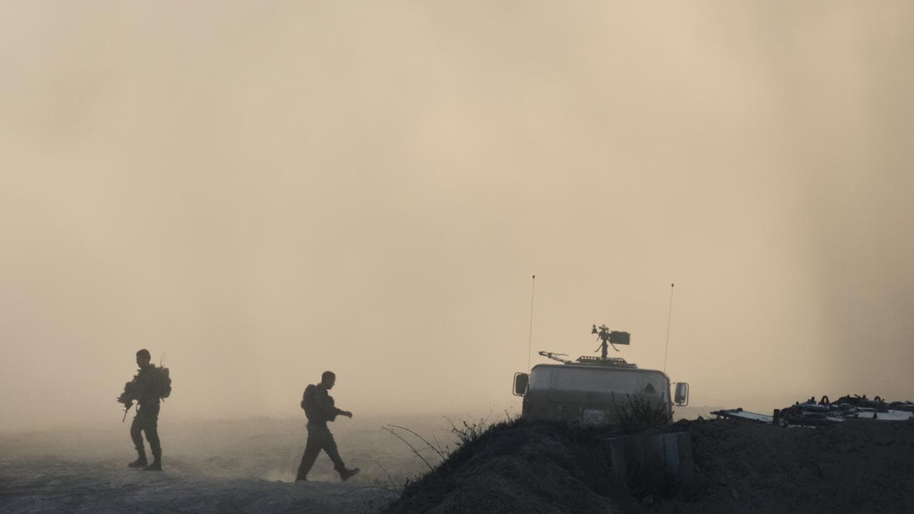 Israeli soldiers at the Gaza border