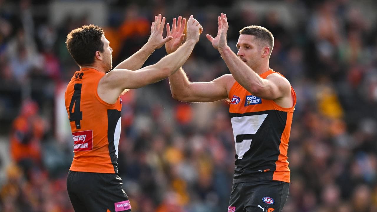 Giants captain Toby Greene and spearhead Jesse Hogan.