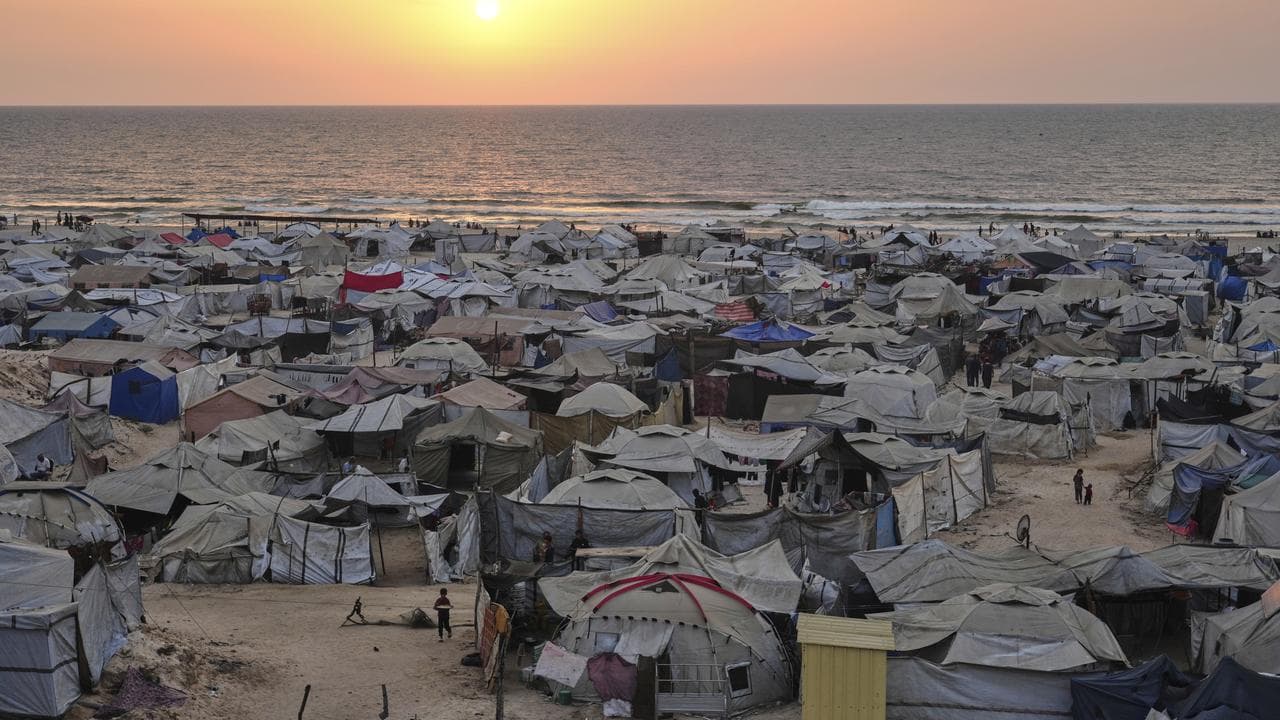 Tents in Gaza City 