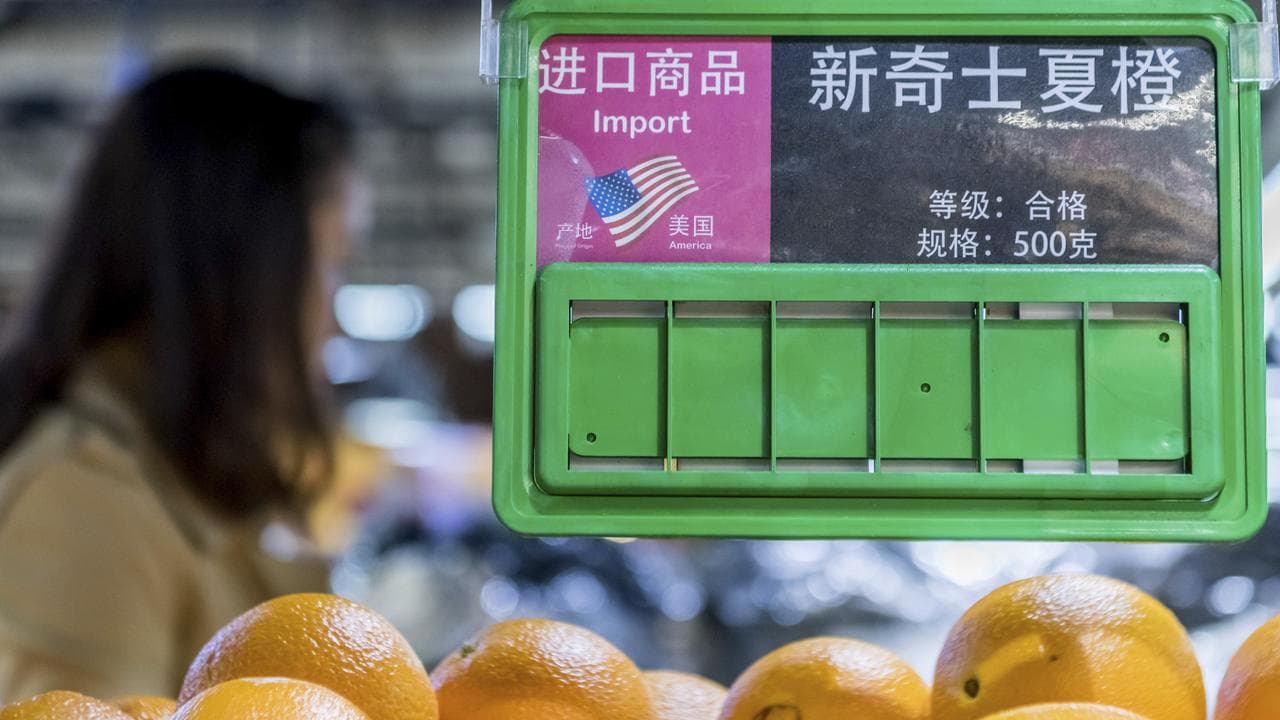 US imports in a market in Shanghai