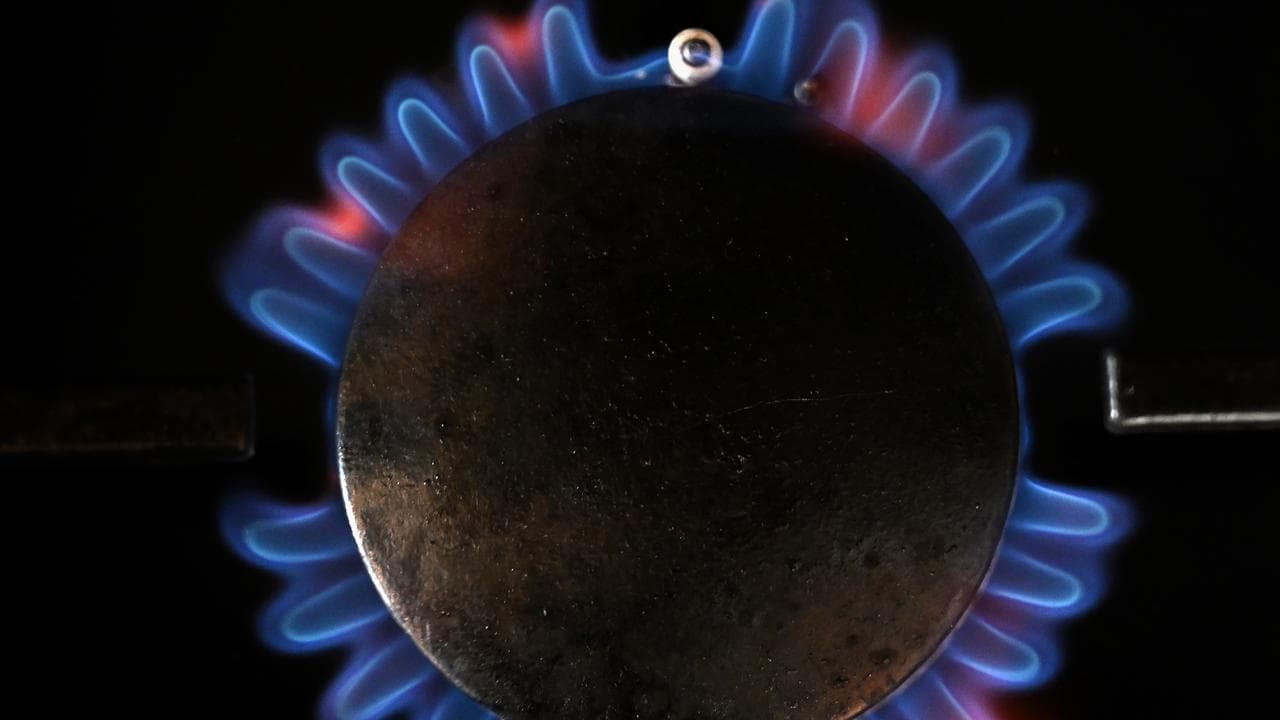 A kitchen gas stove burner