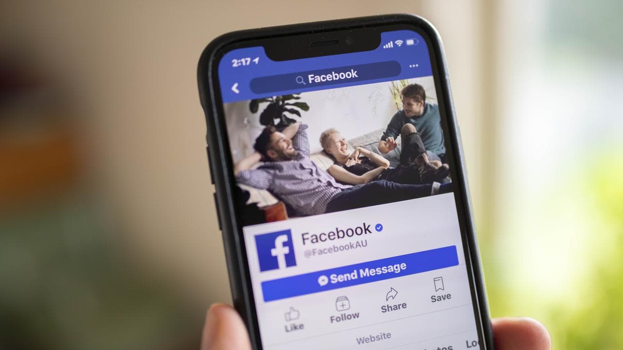 A phone showing the Facebook app (file image)